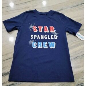 Carter's Star Spangled Crew Blue T-Shirt Size 8 NWT